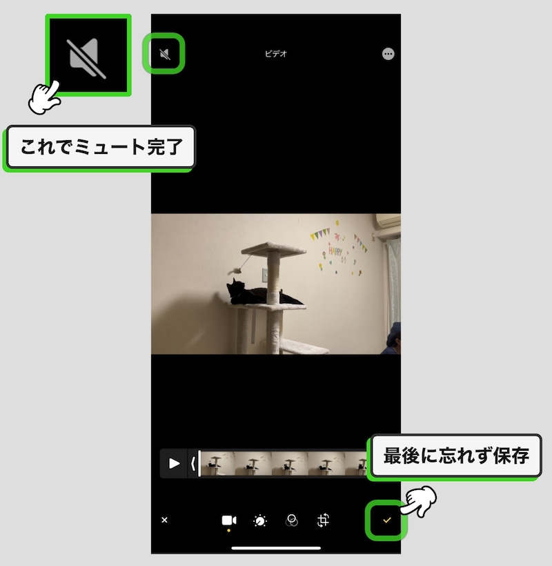 iPhoneで撮影した動画・ビデオの音声だけを消す方法！アプリ不要の標準機能で簡単編集