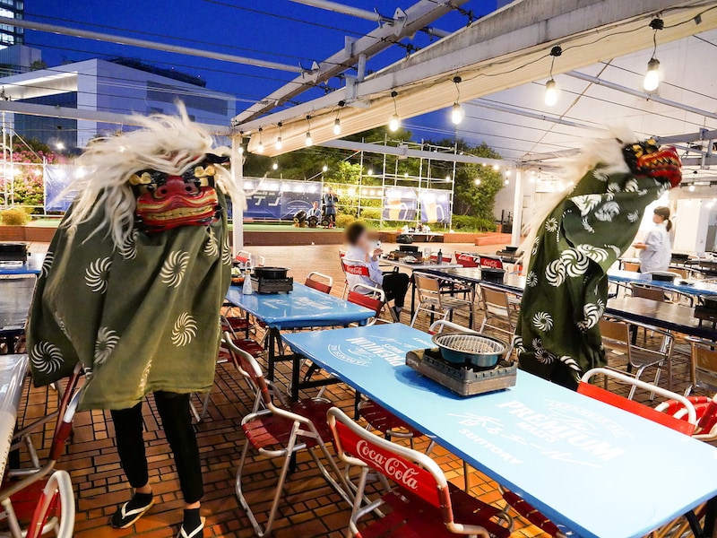 生麦囃子保存会によるステージも開催(筆者撮影)