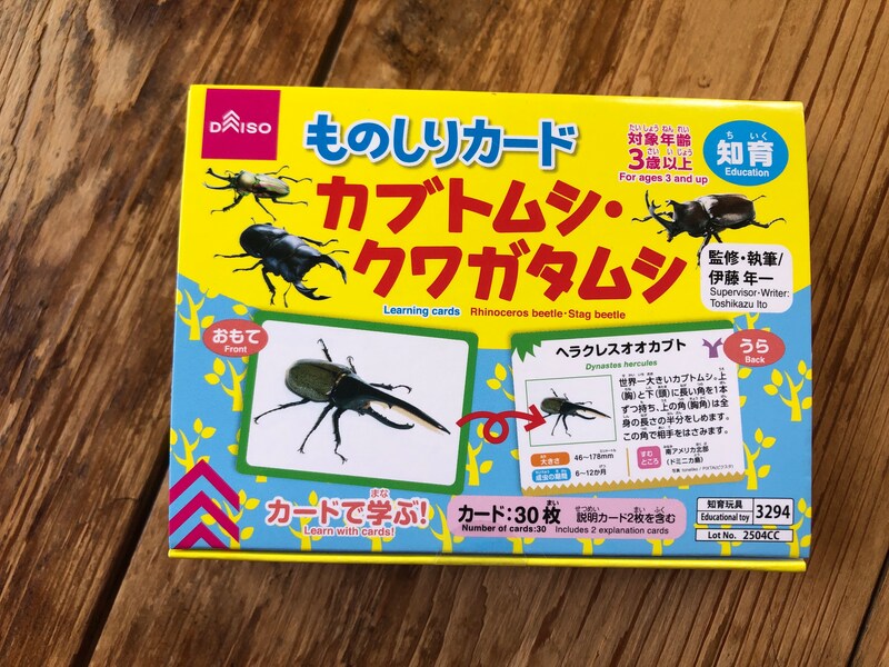 ダイソーの「ものしりカード　カブトムシ・クワガタムシ」