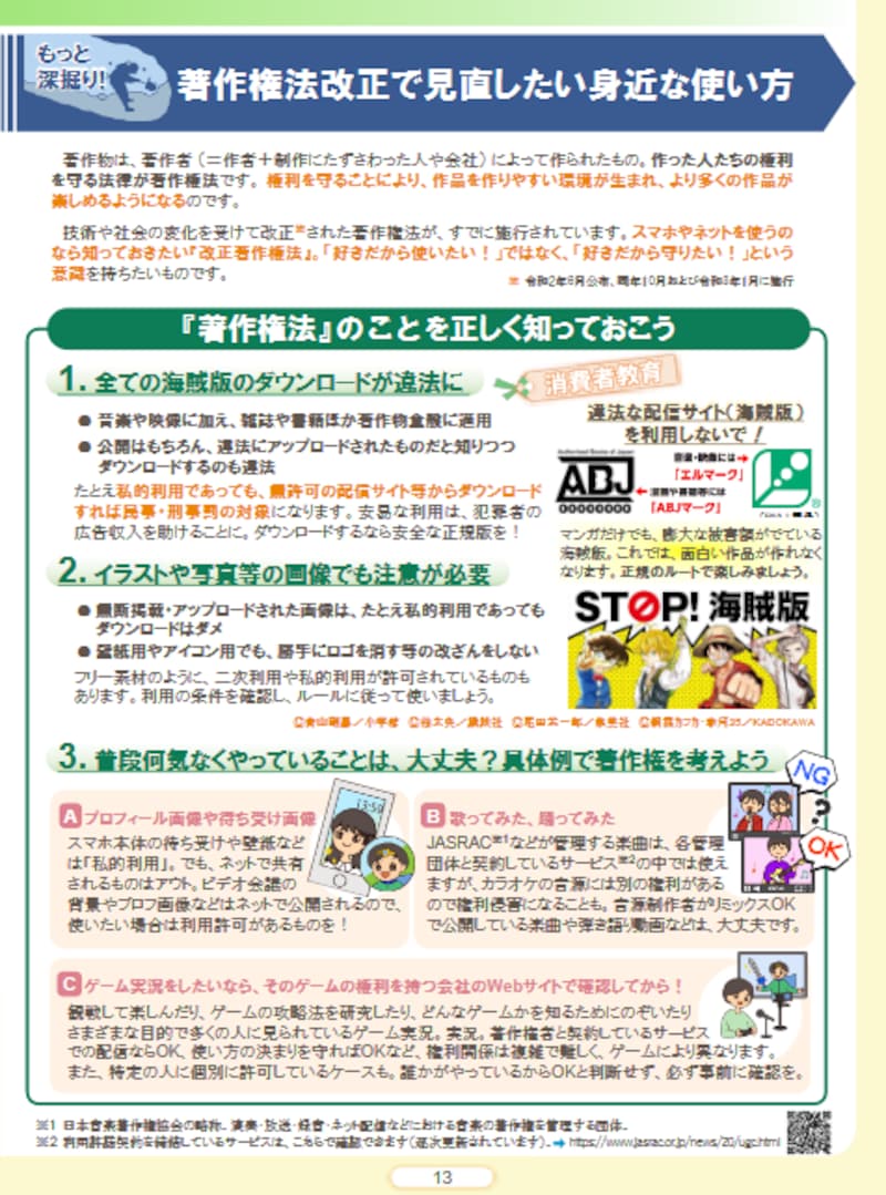 「著作権法改正で見直したい身近な使い方」（インターネットトラブル事例集・2022年版）