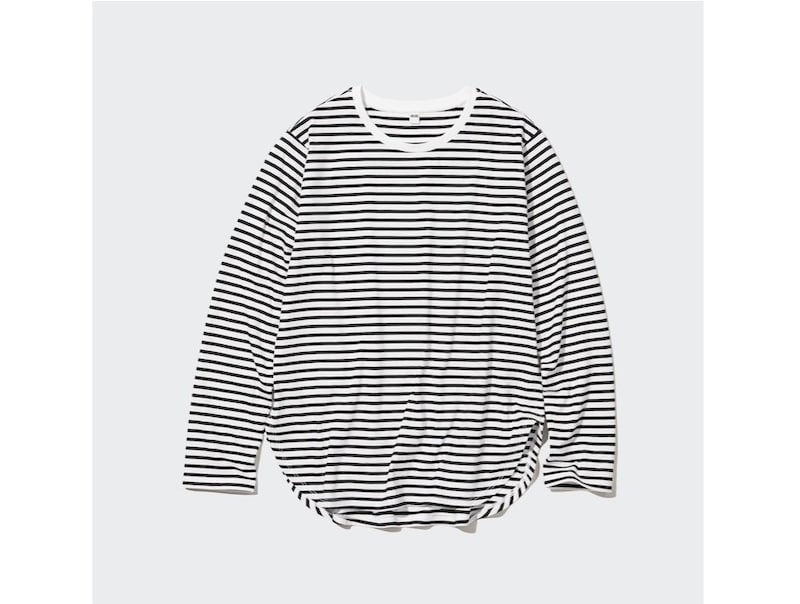 ユニクロ　ソフトコットンボーダーラウンドヘムT　1990円（税込）