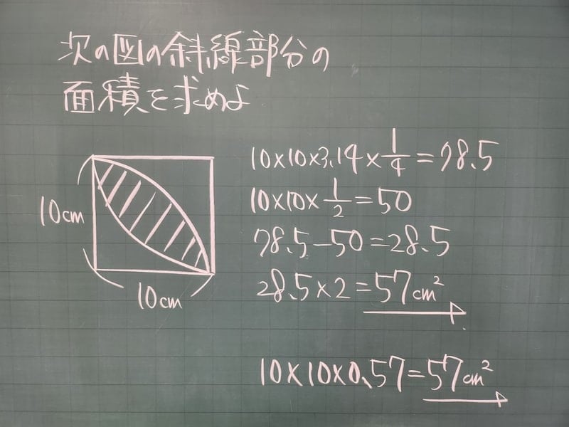 葉っぱ型の面積