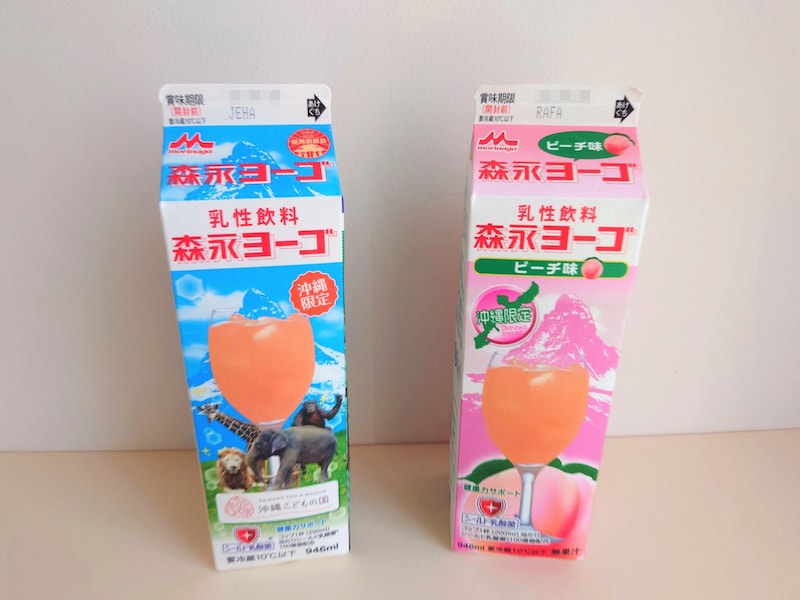 180ml～946mlまで4サイズありますが、写真は946ml。こちらは那覇市内のスーパーにて116円で購入。ピーチ味は149円でした