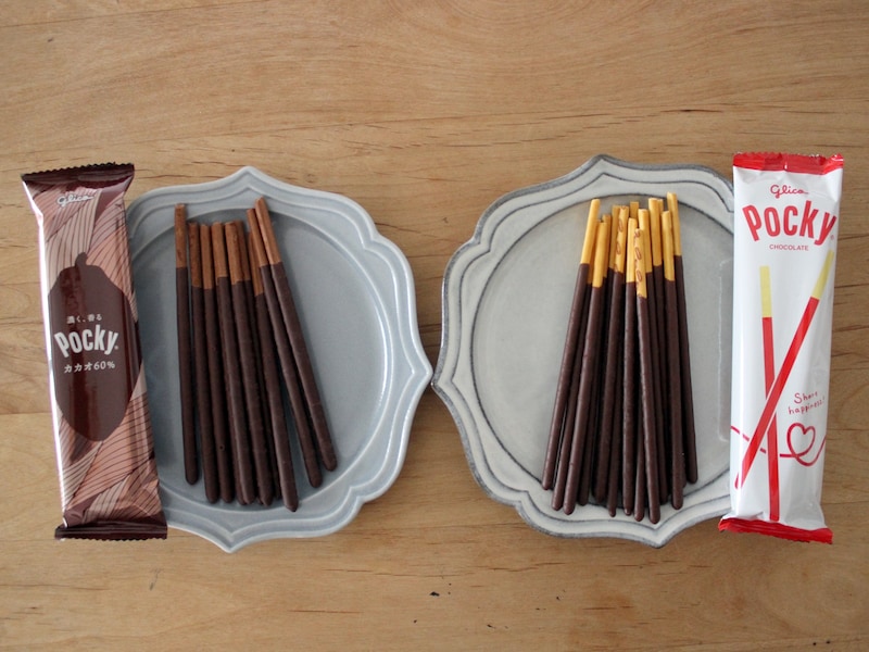 ポッキーカカオ60％食べ比べ