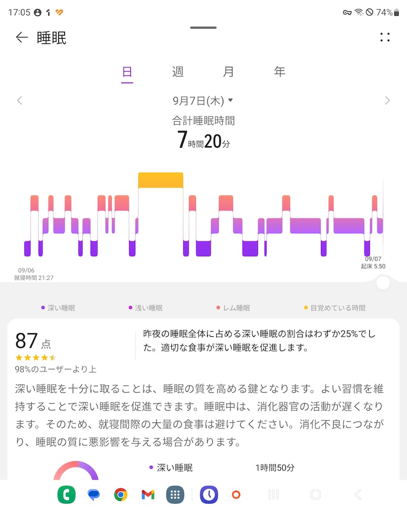 Huaweiヘルスケアで睡眠分析