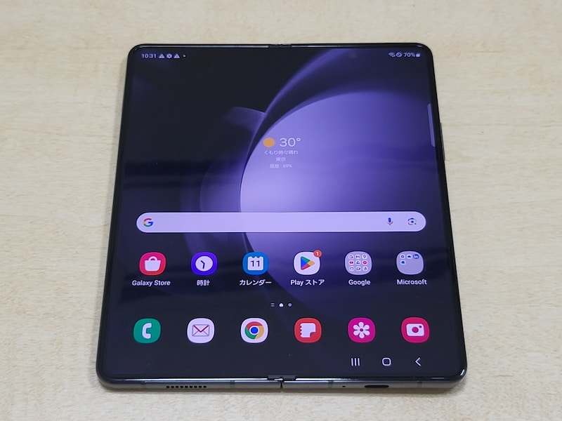 Galaxy Z Fold5のメインディスプレイ