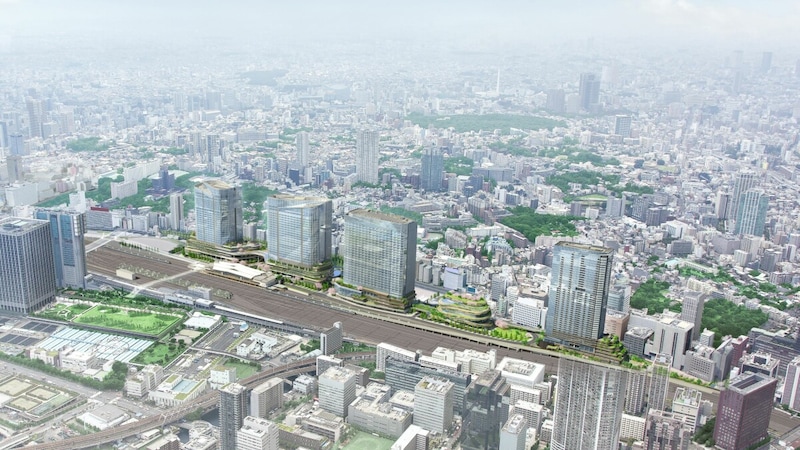 「TAKANAWA GATEWAY CITY」パース(外観イメージ) 画像提供:JR東日本