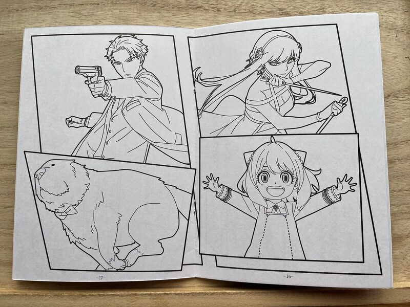 セリアの「スパイファミリーぬりえ」は少し細かい部分もあるが、子供もOK