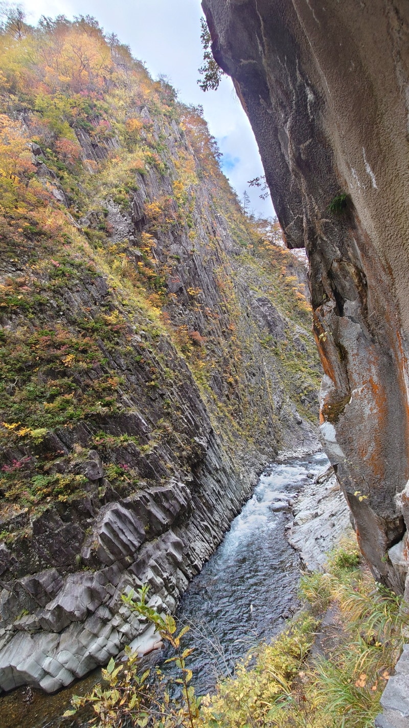 清津峡渓谷トンネル(3)/第一見晴所から見える渓谷と紅葉
