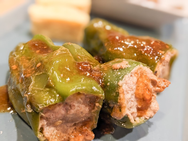 タレをからめて完成