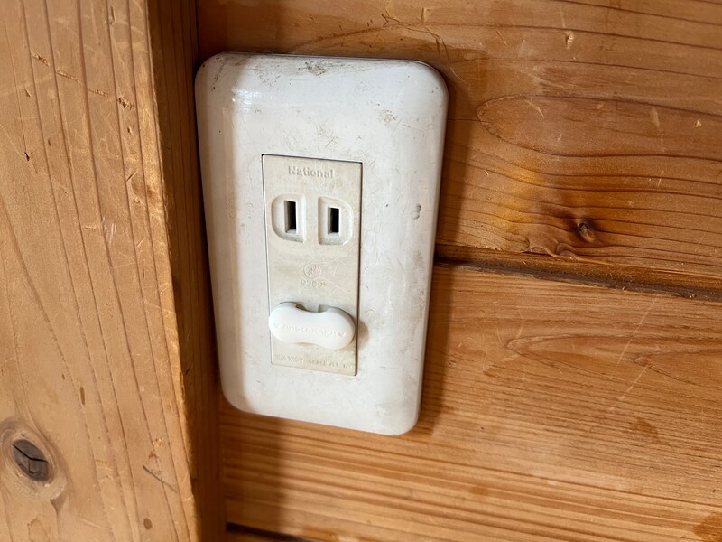 セリアの「あんしんママ コンセント用キャップ」は豆のような形をしている