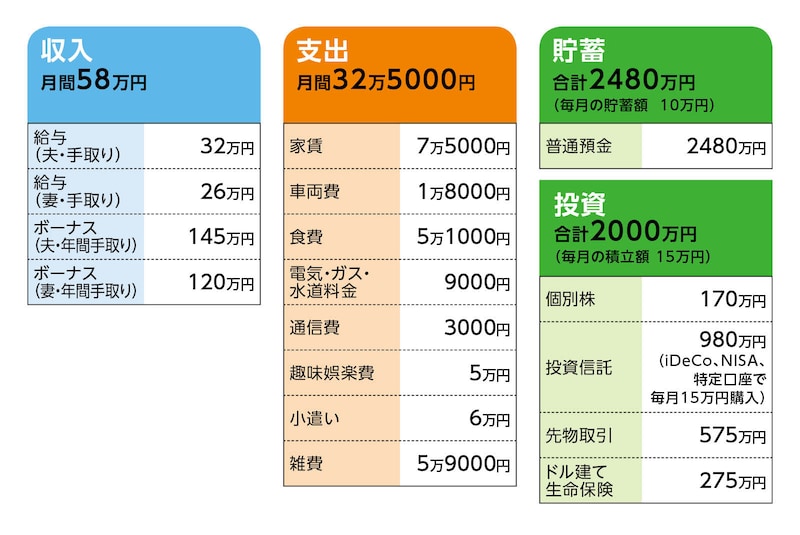 相談者「ごろにゃん」さんの家計収支データ