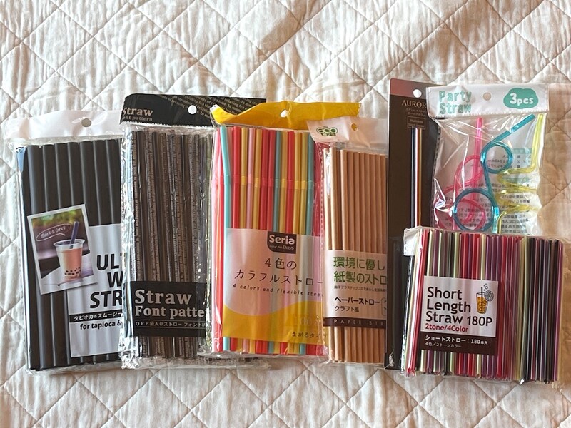 セリアのストローは種類豊富で大容量