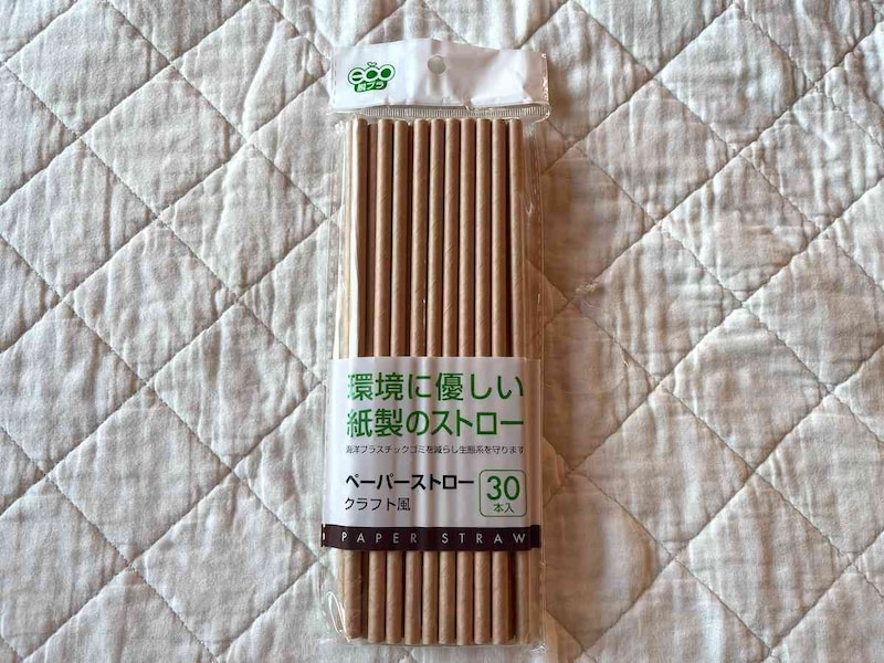 セリアの「ペーパーストロー　クラフト風」