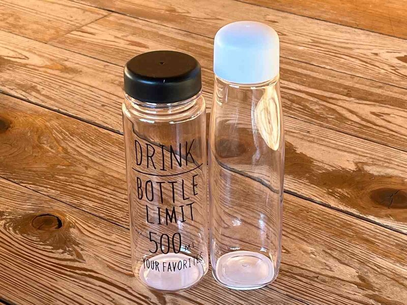 セリアの「ウォーターボトル」は少し背が高い