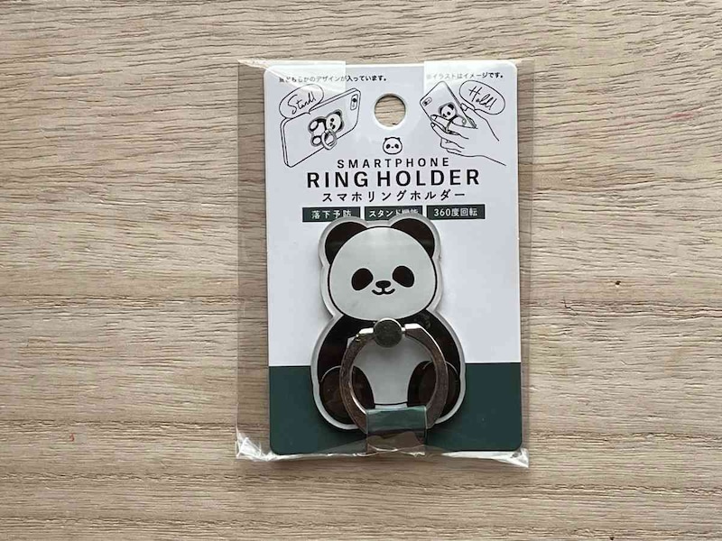 セリアの「スマホリング　パンダ」