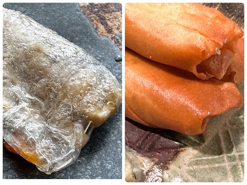 筑前煮を春巻きにリメイク