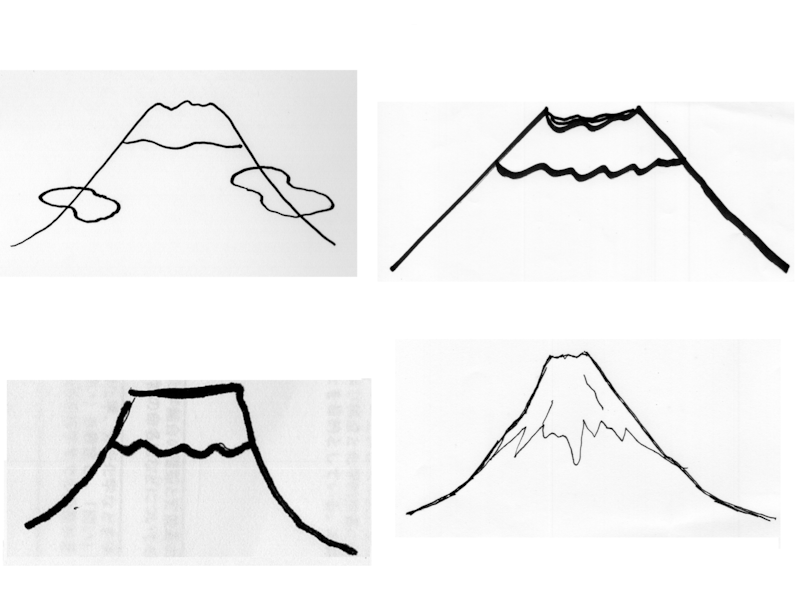 垂直水平錯視,富士山,イラスト