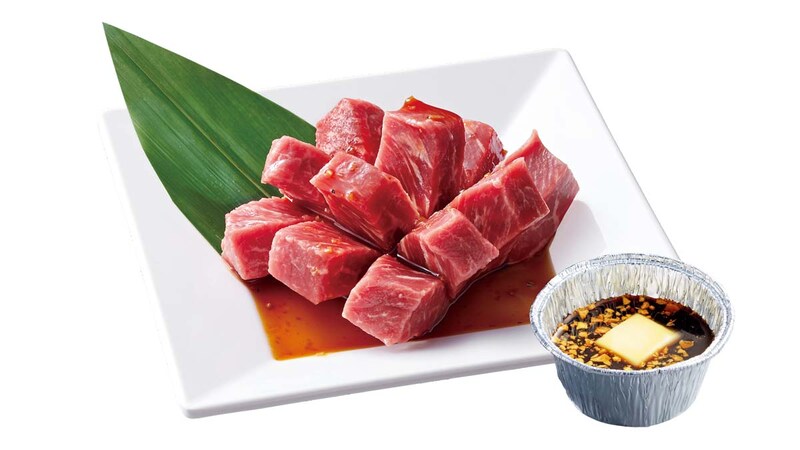 焼肉きんぐの新五大名物「花咲上ロース~ガリバタ醤油~」
