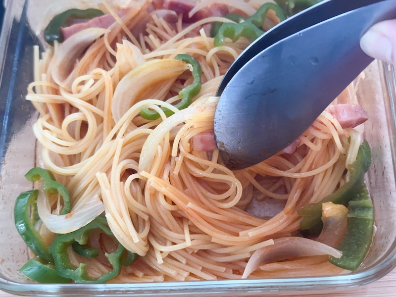 加熱が終わったら均一になるように全体を混ぜる