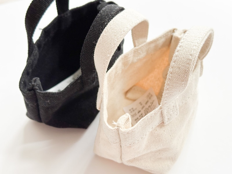 マチがしっかりあるミニ帆布トートバッグ