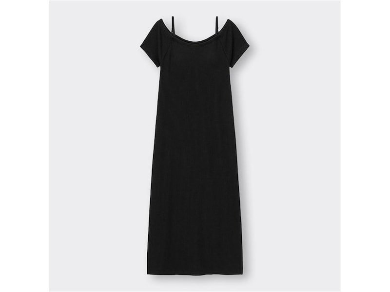 ジーユー　ブラフィールリブオフショルダーワンピース　2990円（税込）※一部店舗およびオンラインストアのみ販売