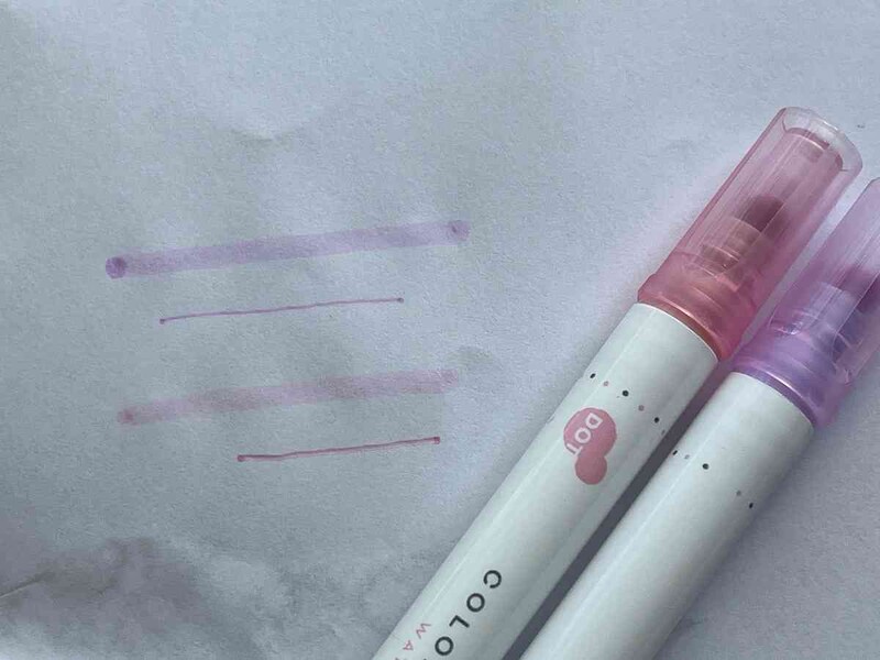 セリアの「カラードットマーカー」は太いラインと細いラインが引ける