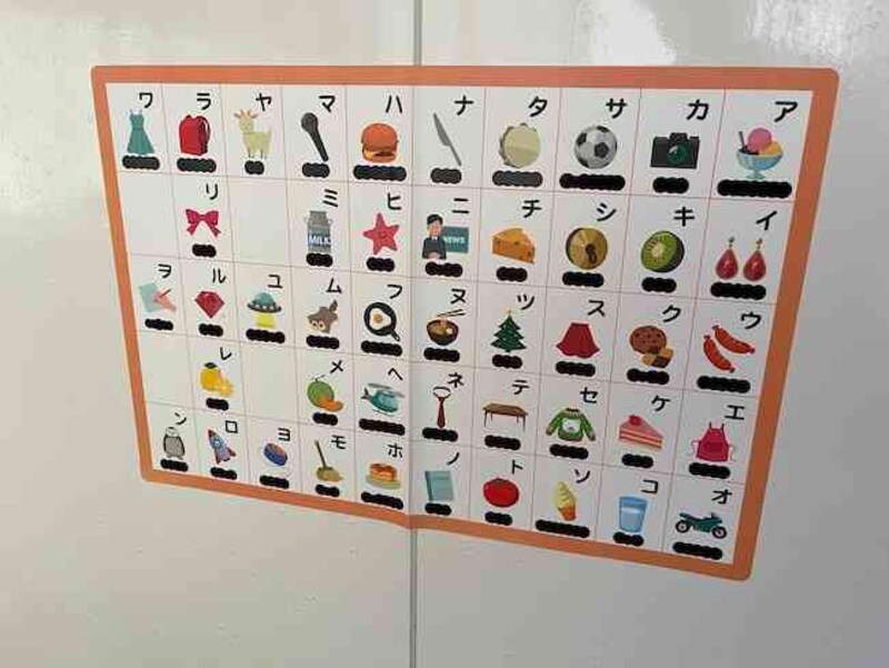 ダイソーの「おふろポスター カタカナ」はイラスト入りでカタカナを覚えやすい