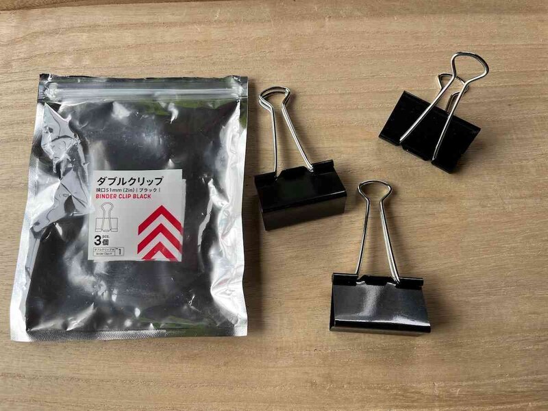 ダイソーの「ダブルクリップ （ブラック、挟口51mm）」