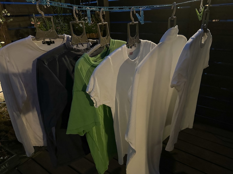 洗濯物の夜干し