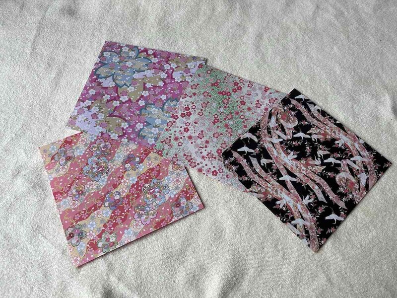 ダイソーの「両面和風ちよ紙」の和柄は4種