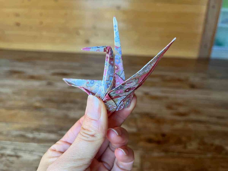 和柄が素敵な鶴が出来上がる