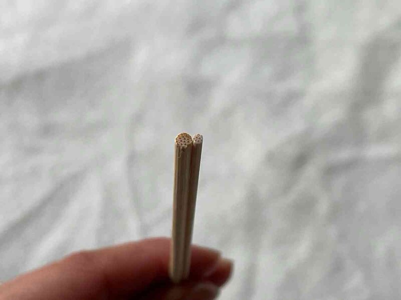 ダイソーの「竹ひご」の太さの違い