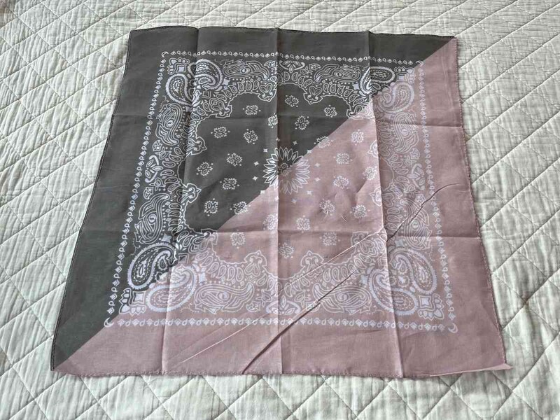 ダイソーの「バンダナ（コットンタイプ、ペイズリー柄、バイカラー）」