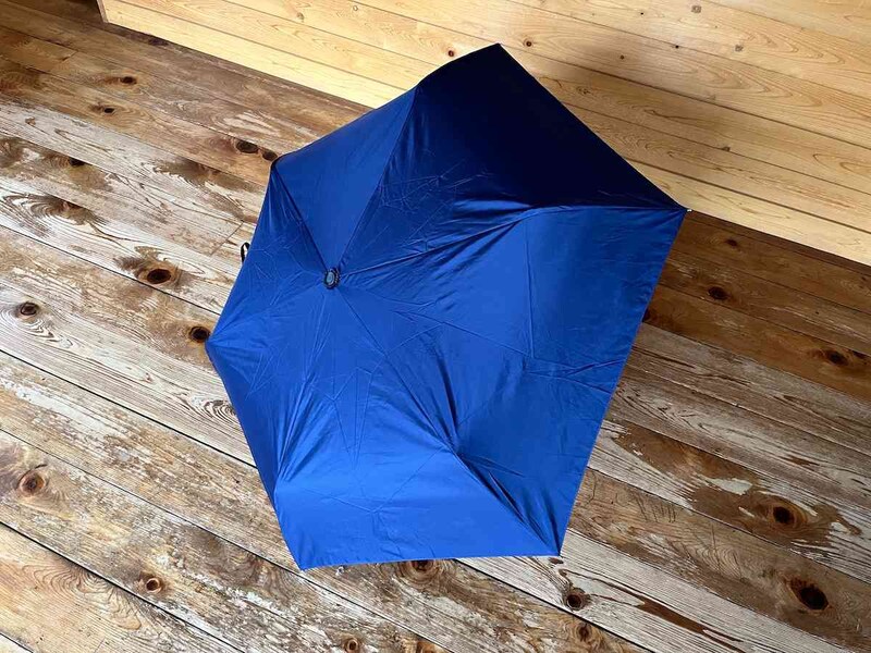 ダイソーの「折りたたみ傘（53cm、カラビナ機能付き）」は標準的なサイズ