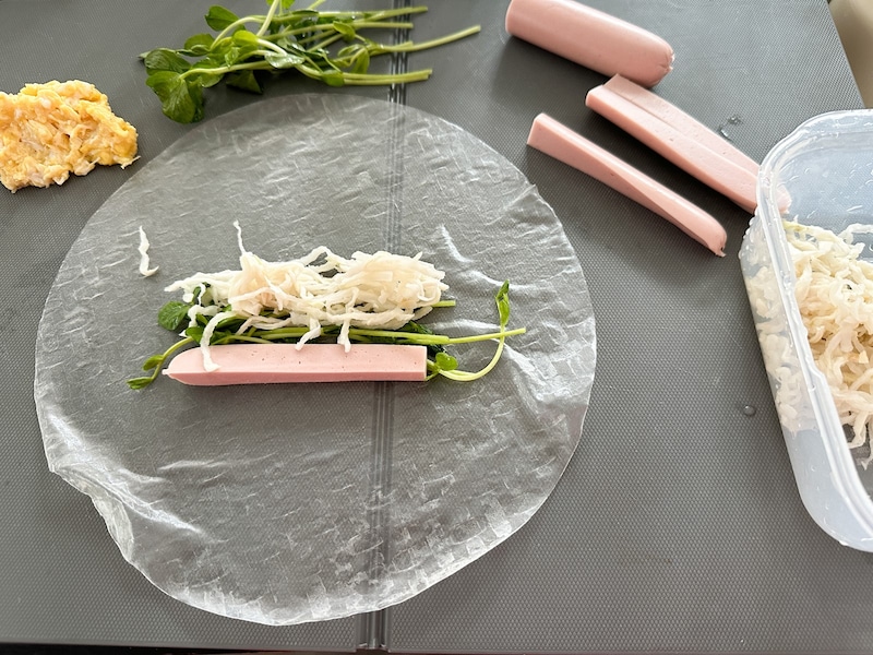 生春巻き魚肉ソーセージレシピ