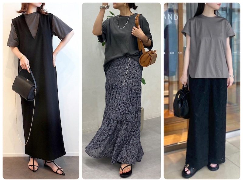 40代の女性がこの夏着たいグレーTシャツのコーデをご紹介します！