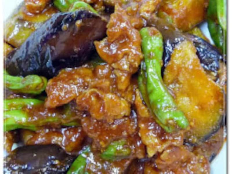 なすと豚肉のコチュジャン炒め