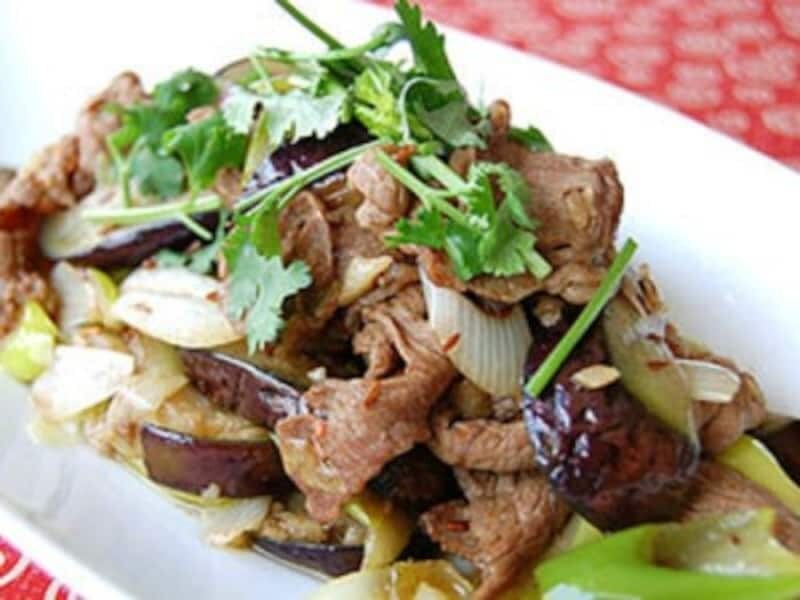 羊肉となすのクミン炒め