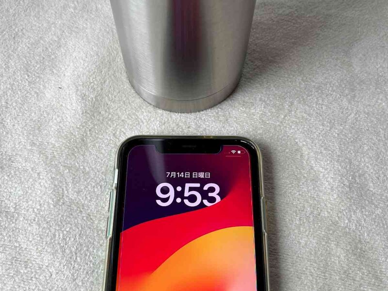 9時53分に水温をはかる