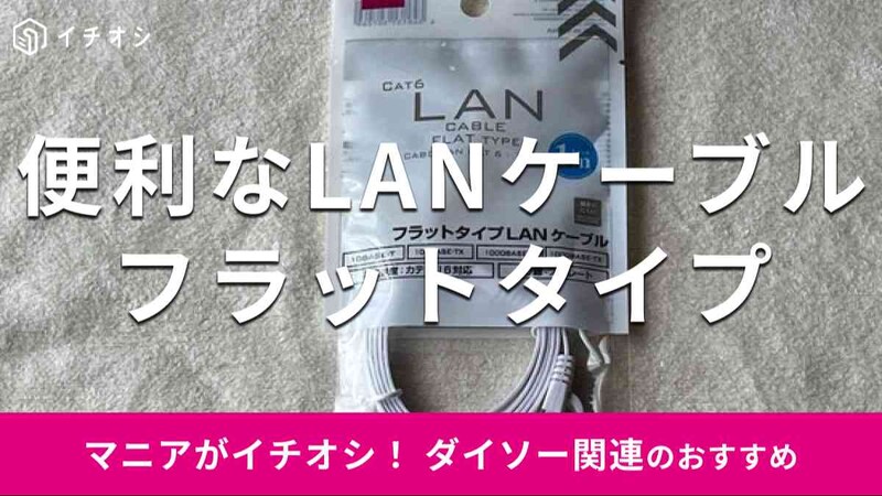 ダイソーの「フラットLANケーブルCat.6約1m」