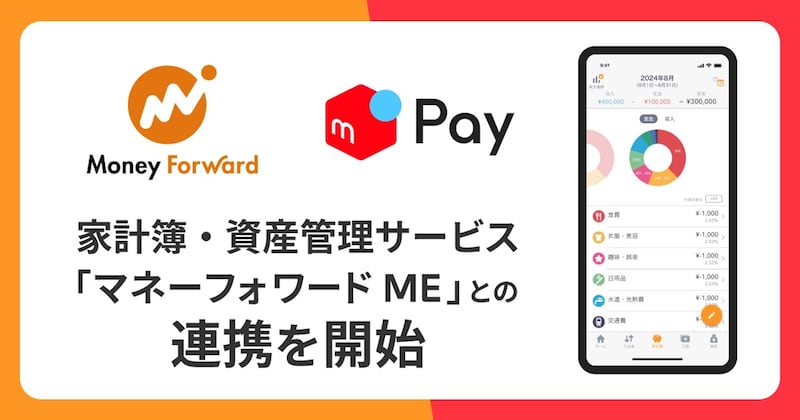 メルカリの「メルペイ」と「マネーフォワードME」が連携（画像出典：株式会社メルカリ）