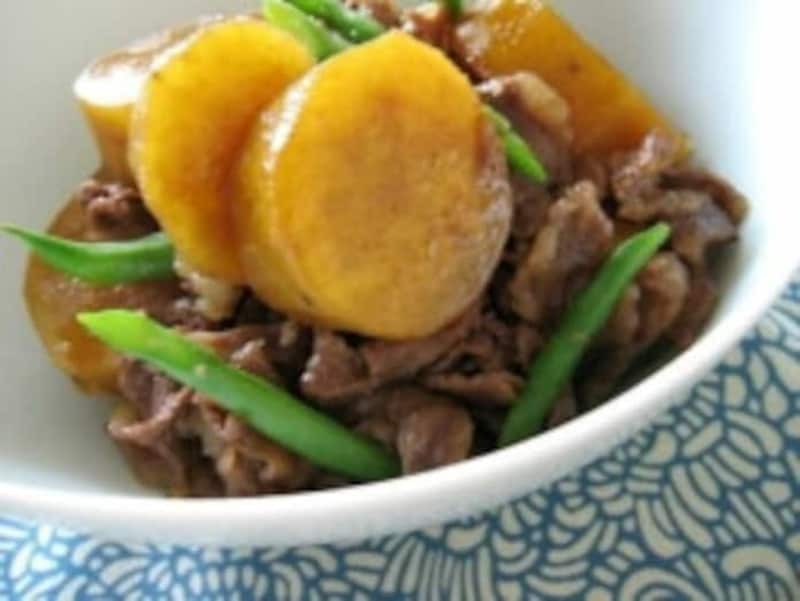 牛肉とさつまいもの甘辛煮
