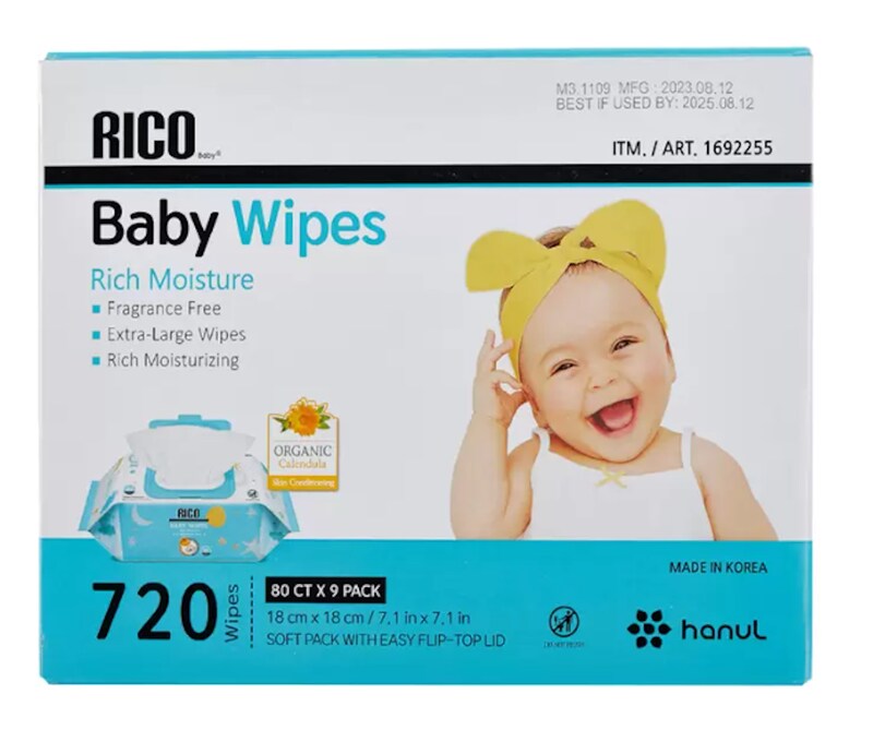 コストコの「RICO 赤ちゃん用 おしりふき 720枚」