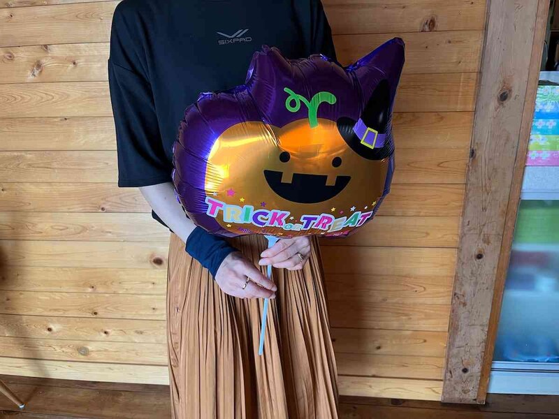 ダイソーの「バルーン（HW、かぼちゃ）」のサイズ感