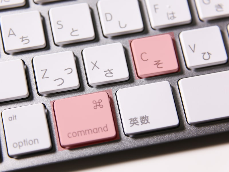 Macで「コピー」する場合に押すキー(「command+C」キー)