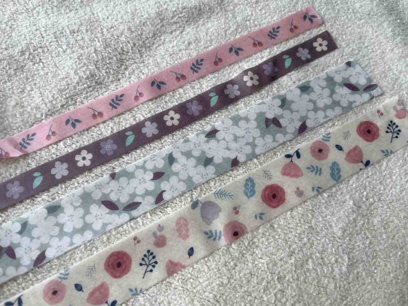 ダイソーの「マスキングテープK」は花柄の4種類セット