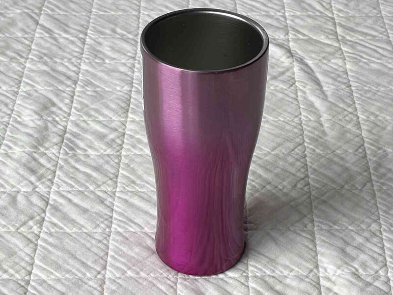 ダイソーの「真空2重ステンレスタンブラー（グラデーション、ピンク）」
