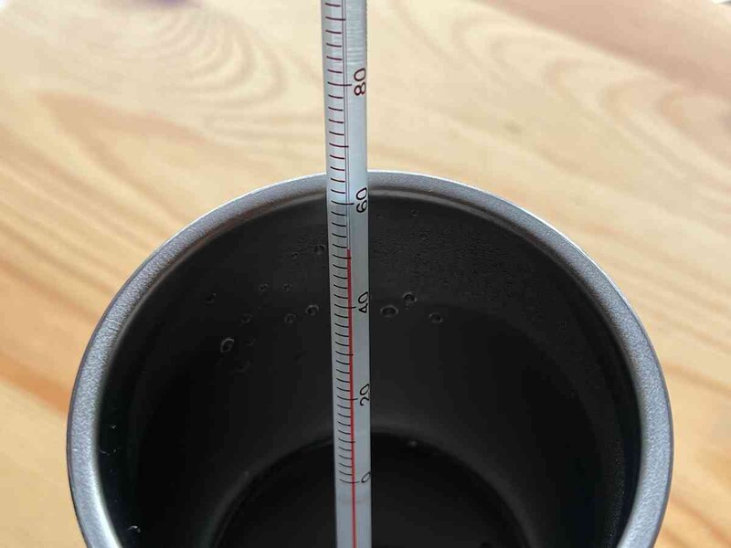 約30分後に温度を測ると52度に変化