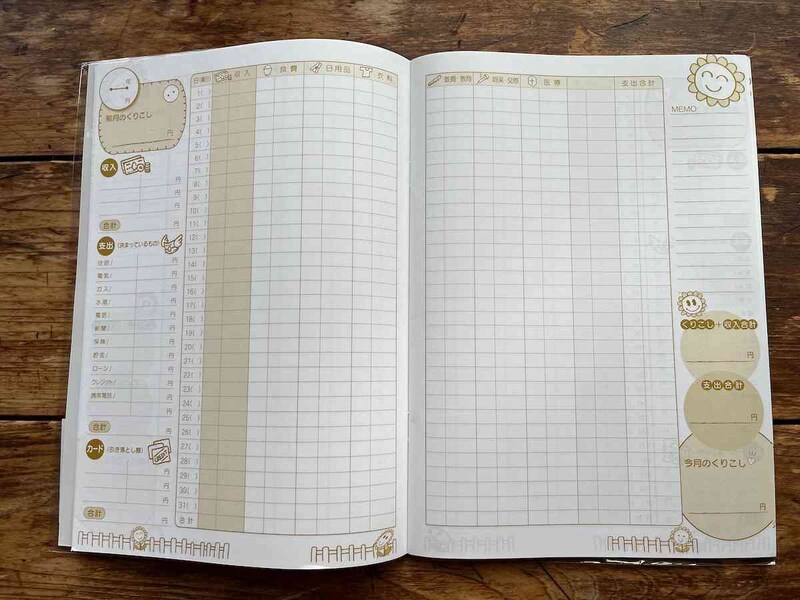 セリアの「B5家計簿 32枚」は見開きで1ヶ月分を管理できる